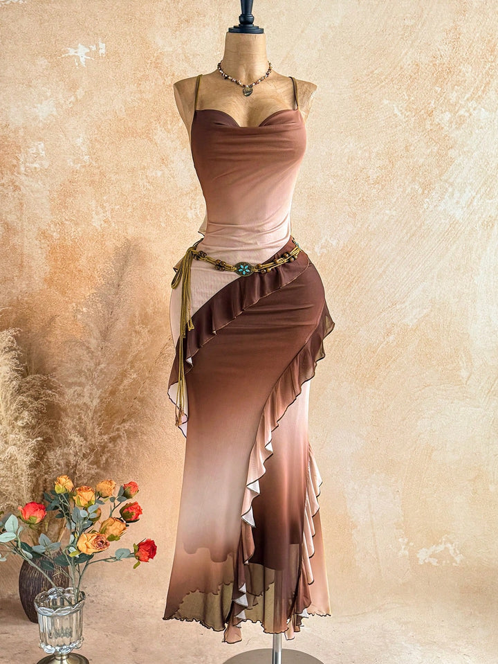 Rochie maxi SHEIN, maro