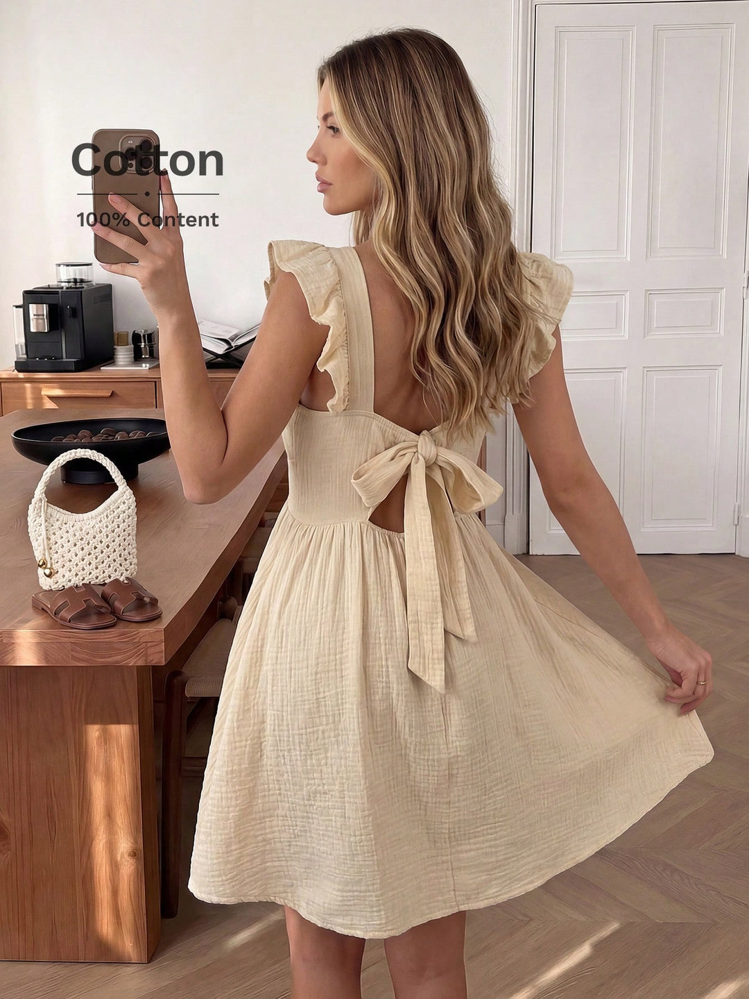 Rochie scurtă SHEIN, bej