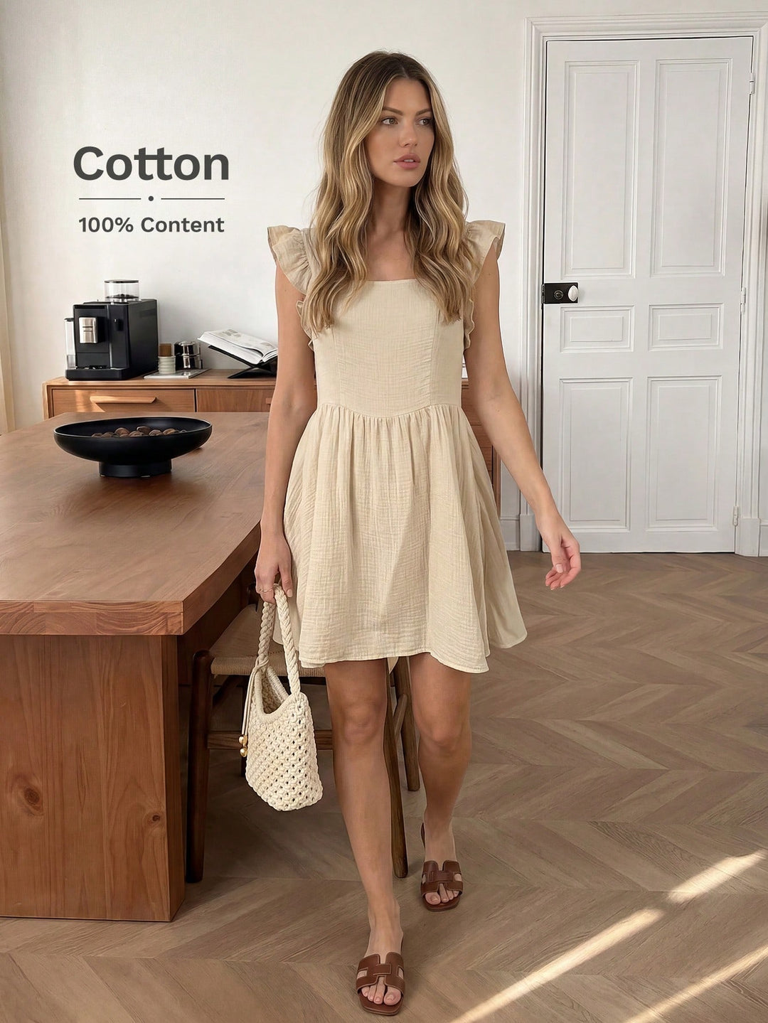 Rochie scurtă SHEIN, bej