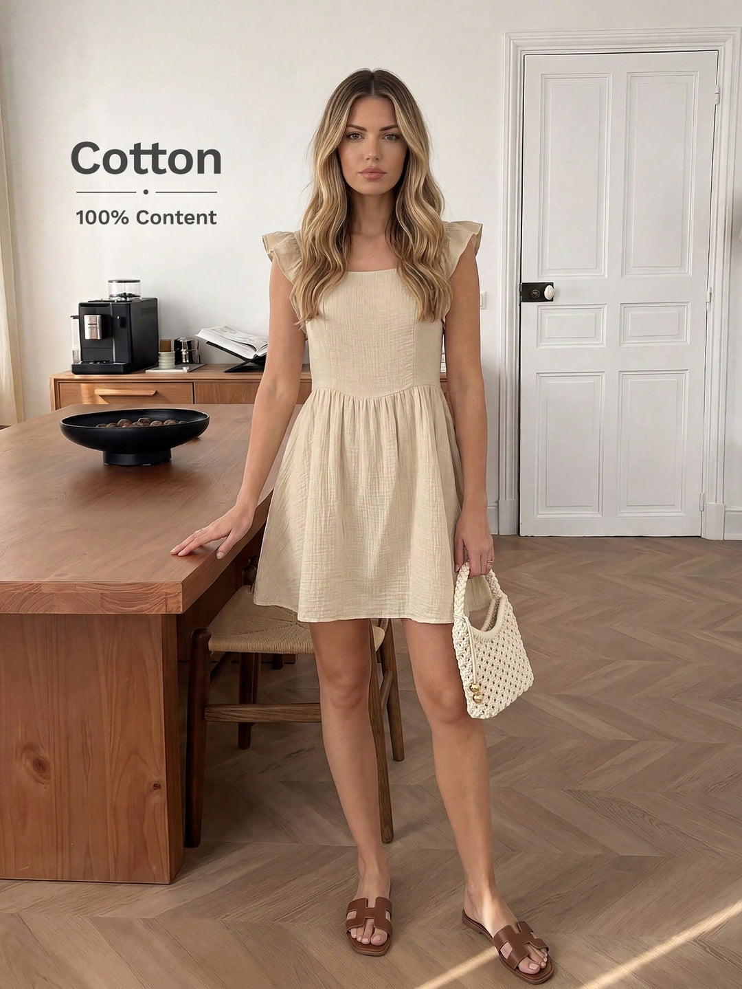 Rochie scurtă SHEIN, bej