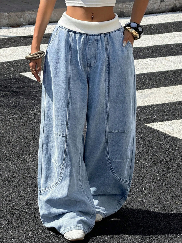 Pantaloni SHEIN, albastru