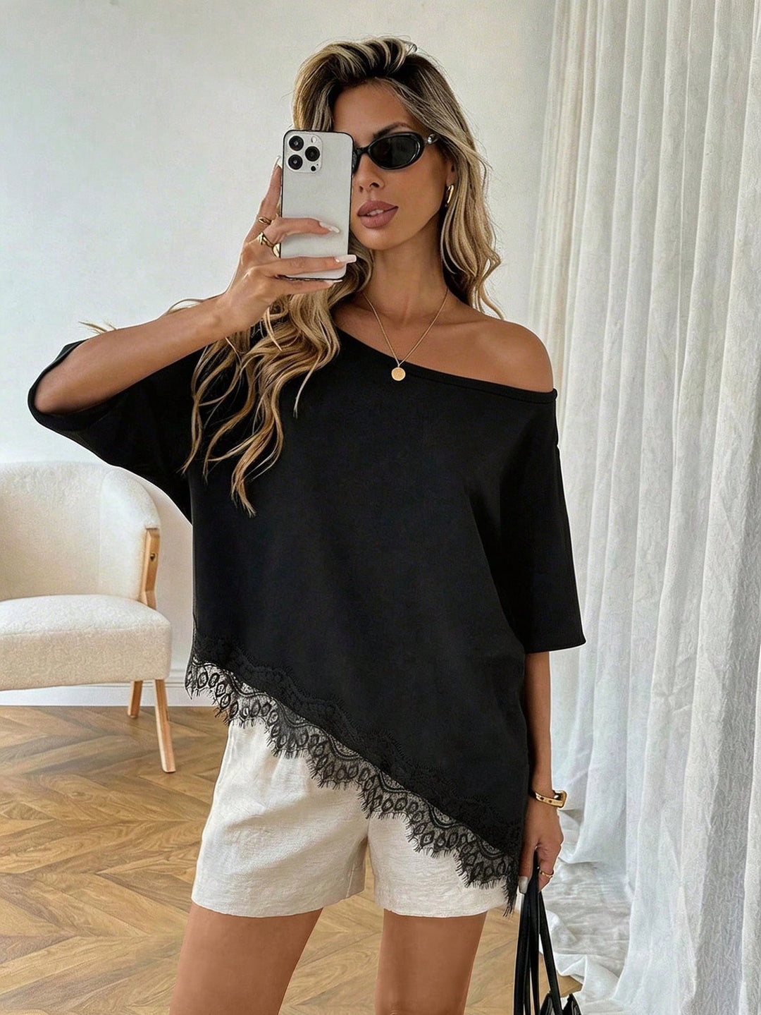 Top SHEIN, negru