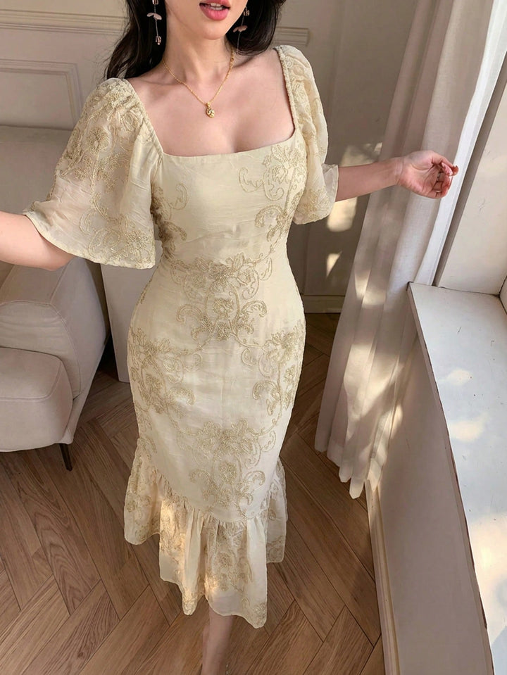 Rochie midi SHEIN, bej