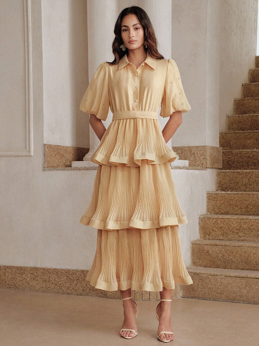 Rochie maxi SHEIN, kaki
