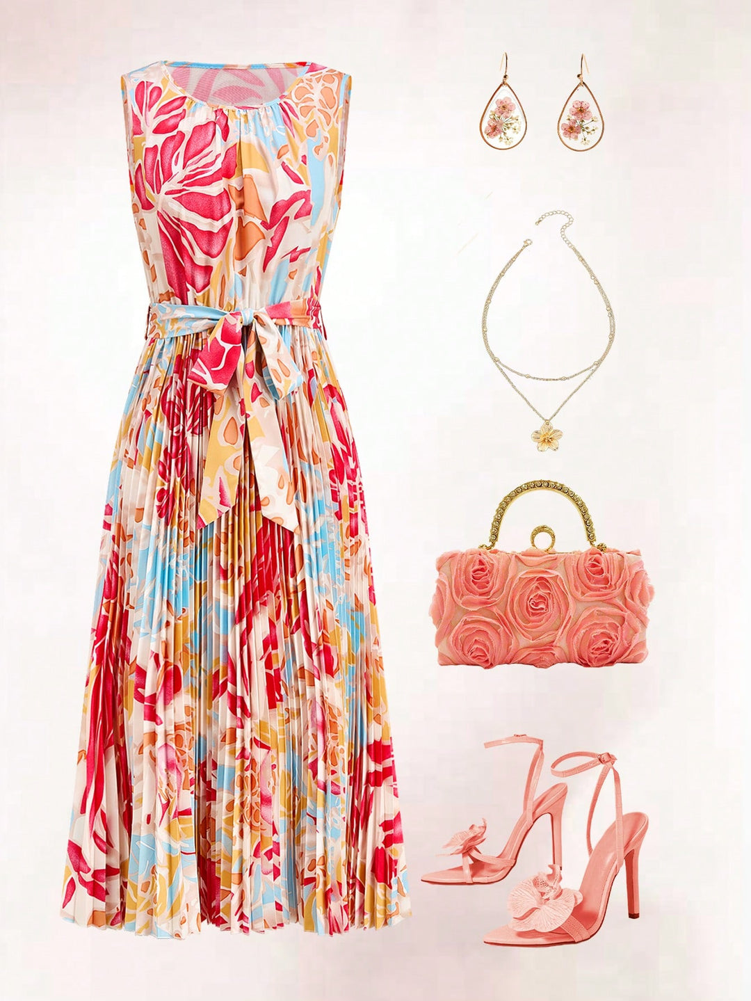 Rochie midi SHEIN, mix culori