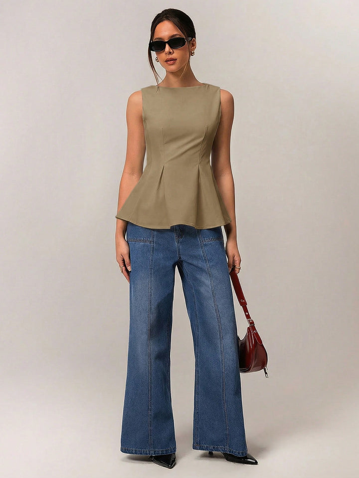 Top SHEIN, kaki