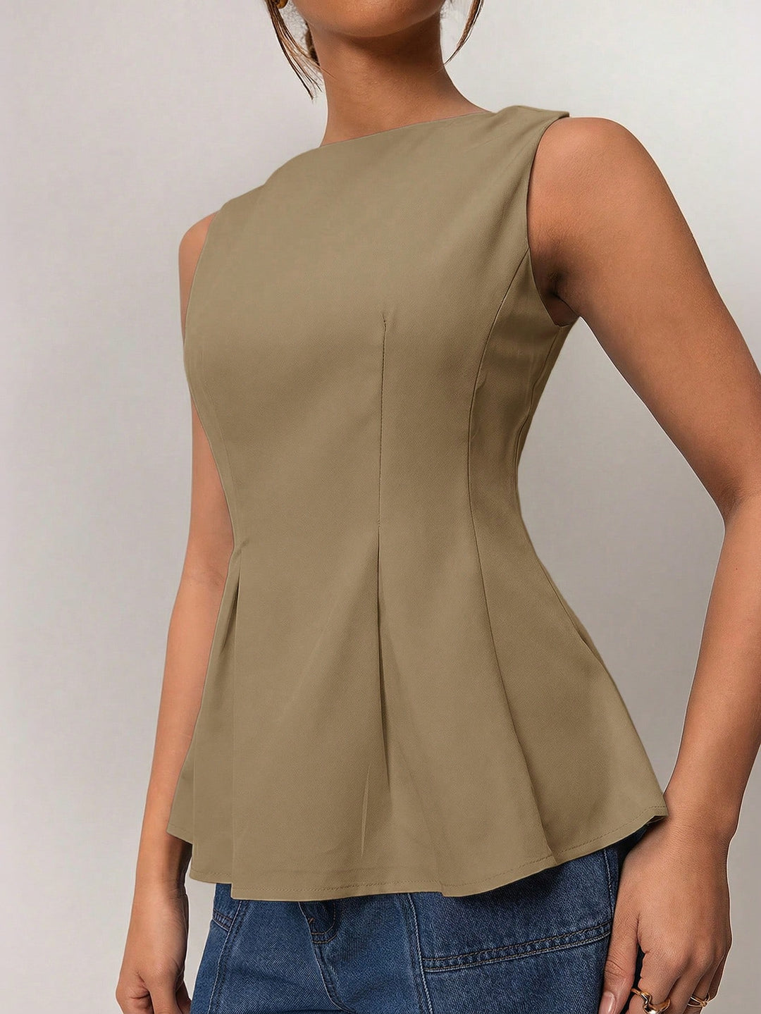Top SHEIN, kaki