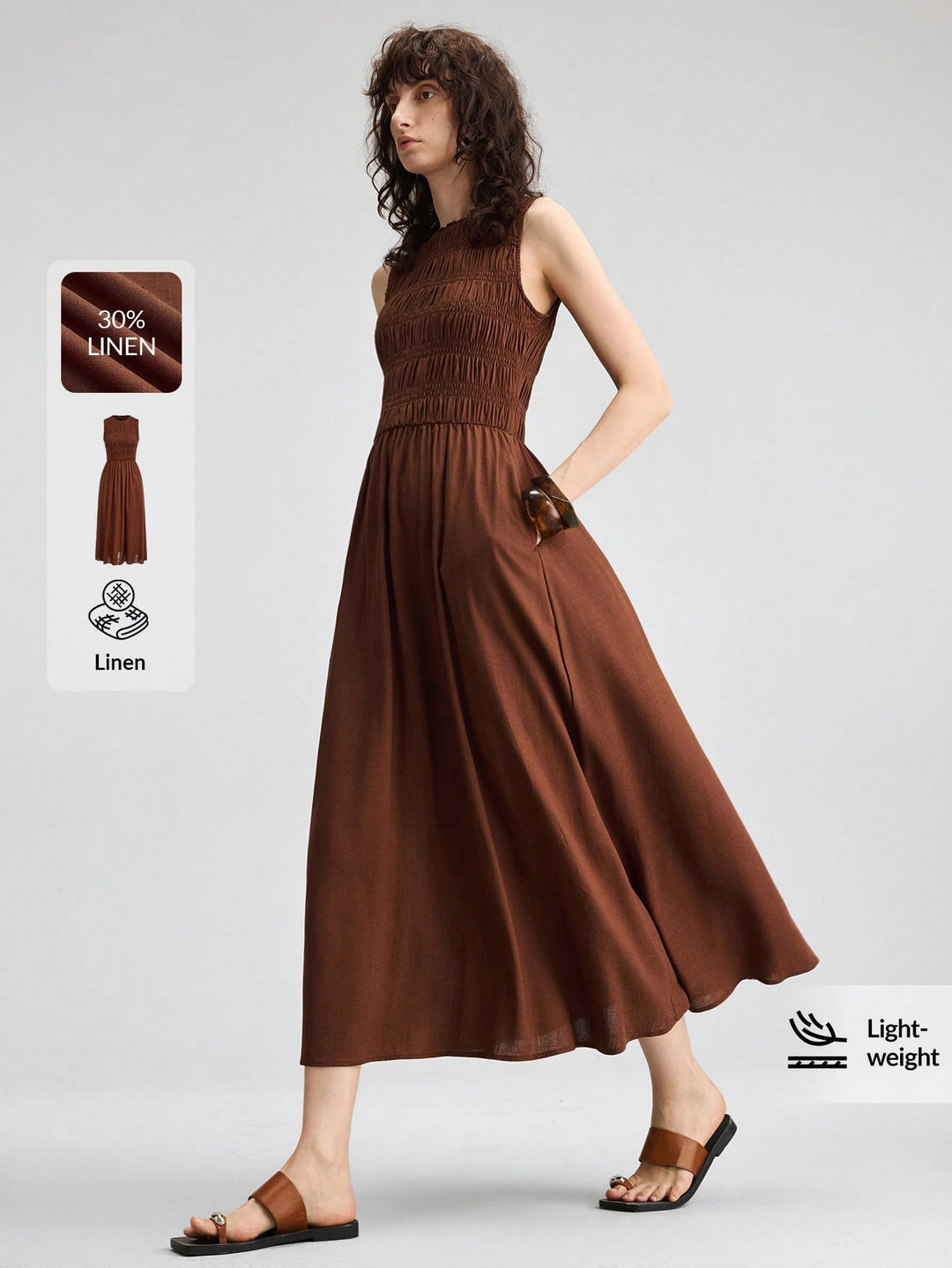 Rochie maxi SHEIN, maro