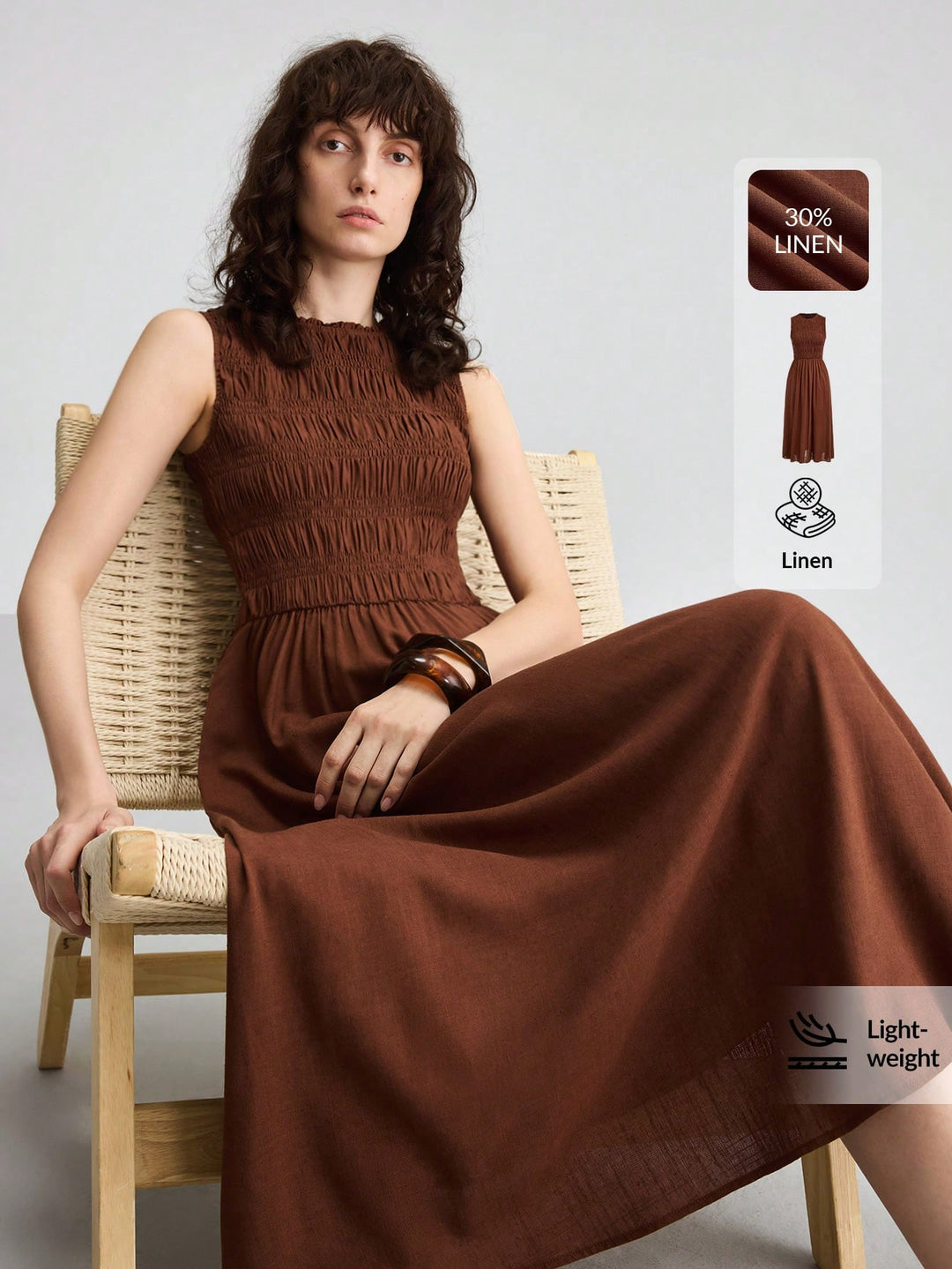 Rochie maxi SHEIN, maro