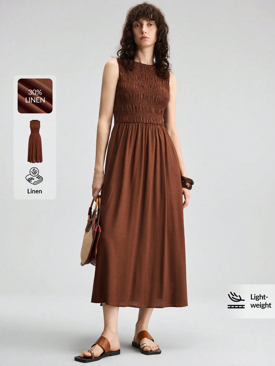 Rochie maxi SHEIN, maro