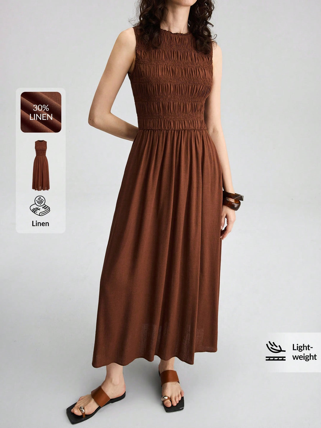 Rochie maxi SHEIN, maro