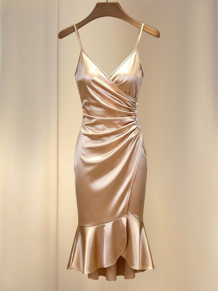 Rochie midi SHEIN, auriu