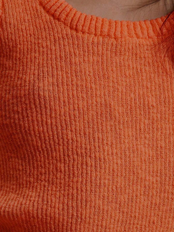 Maiou tricotat SHEIN, portocaliu