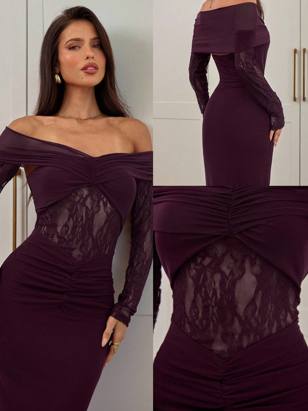 Rochie maxi SHEIN, vișiniu