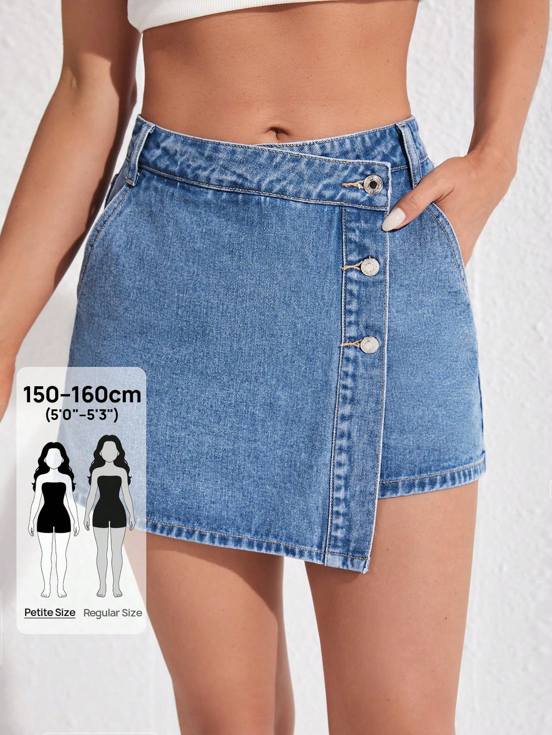 Pantaloni scurți de blugi SHEIN, albastru