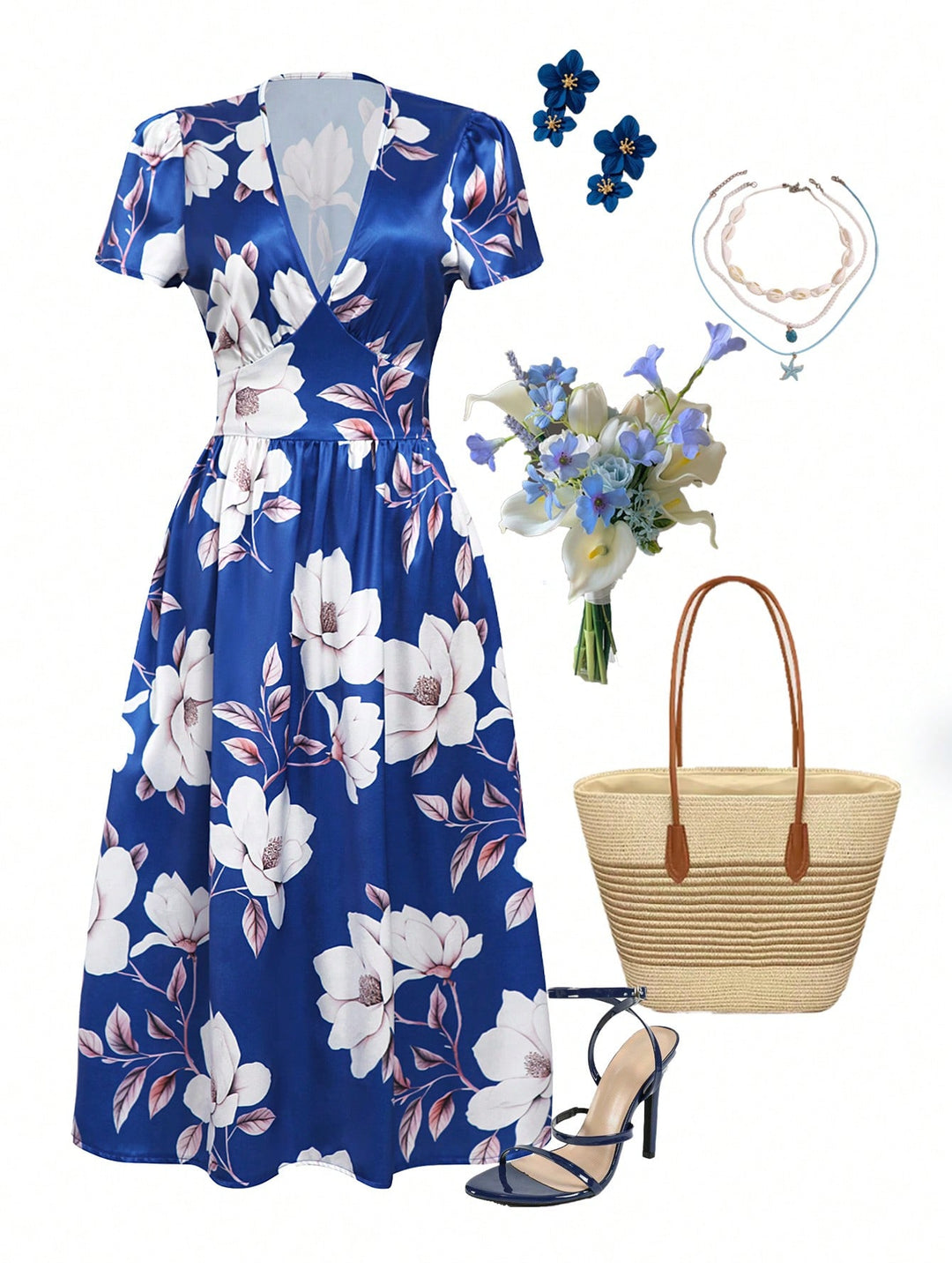 Rochie midi SHEIN, albastru