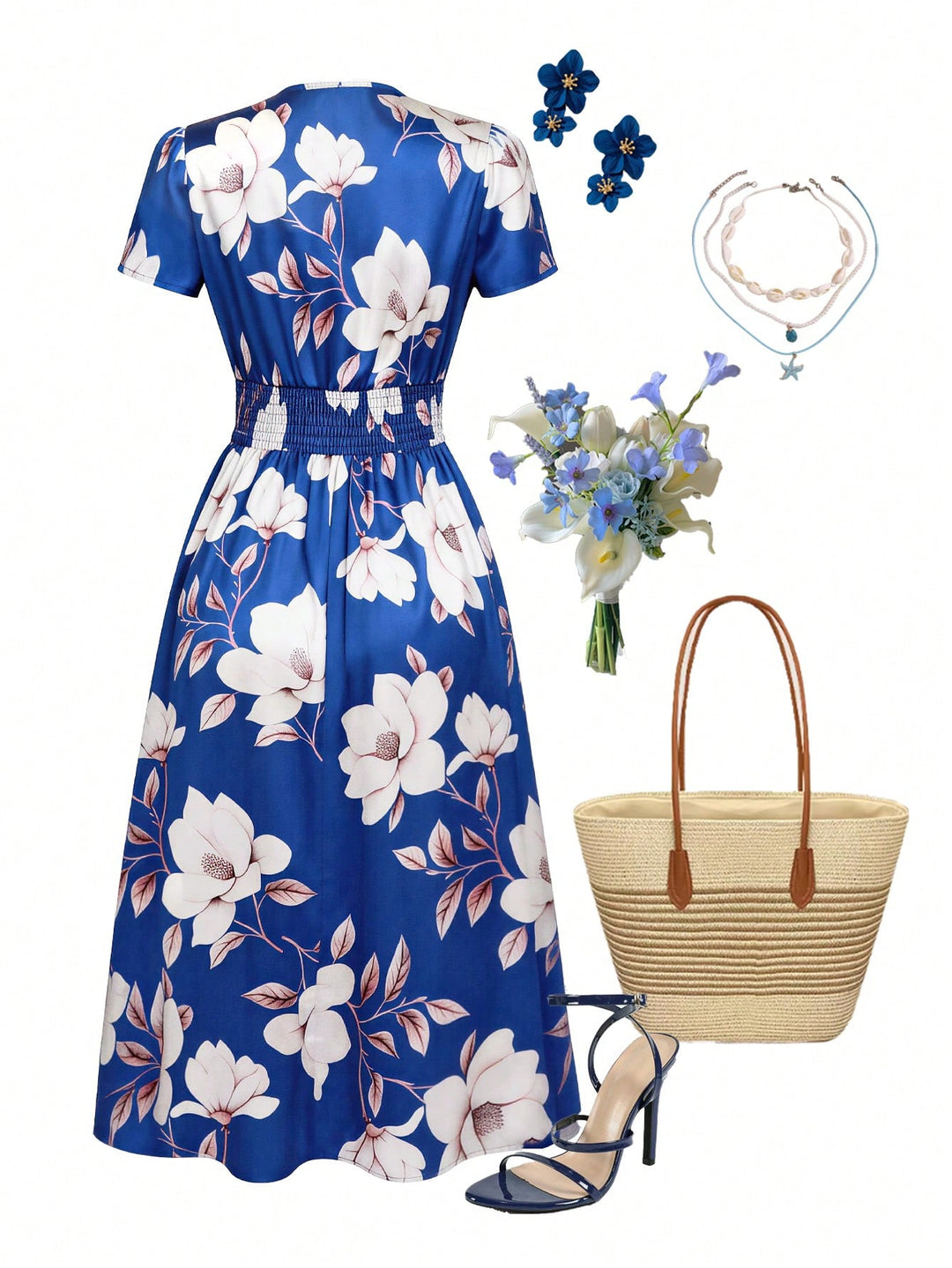 Rochie midi SHEIN, albastru