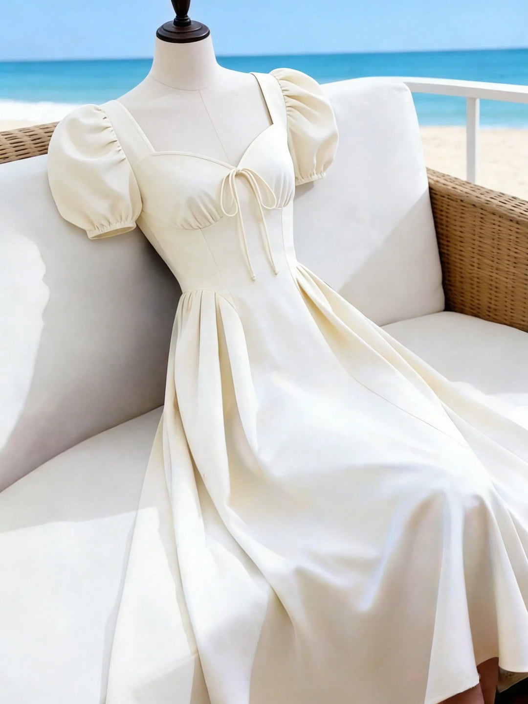 Rochie maxi SHEIN, crem