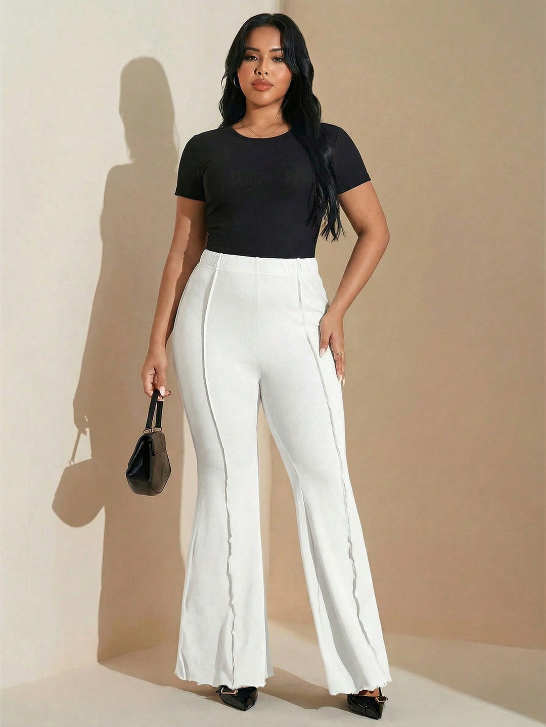 Pantaloni SHEIN, alb