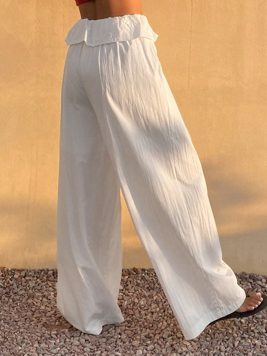 Pantaloni SHEIN, alb