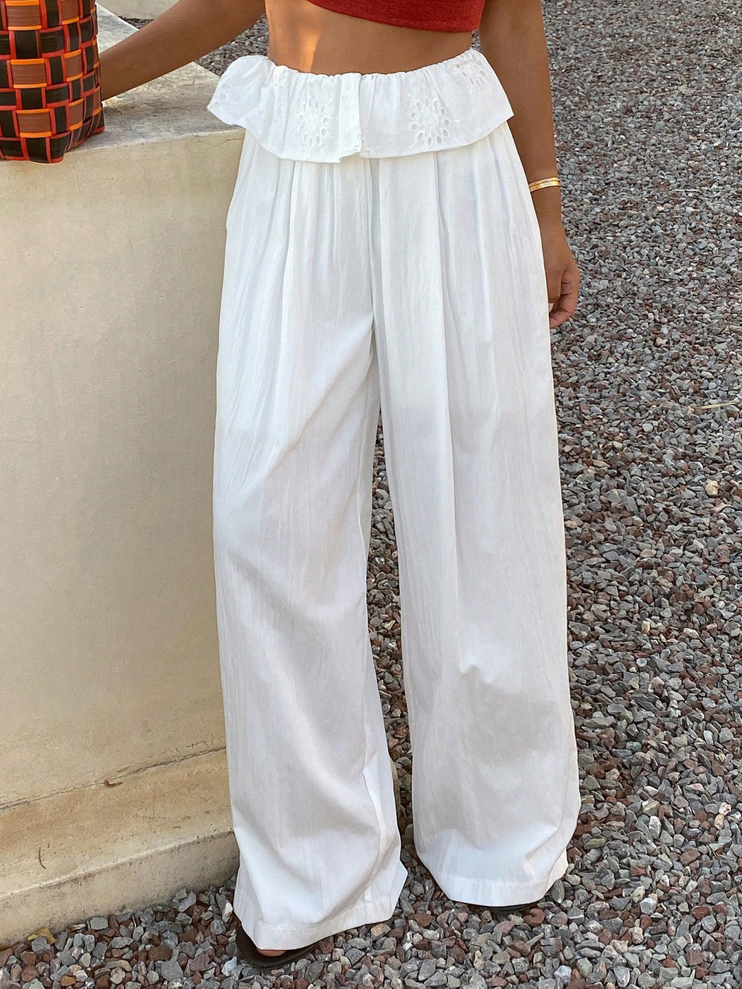 Pantaloni SHEIN, alb