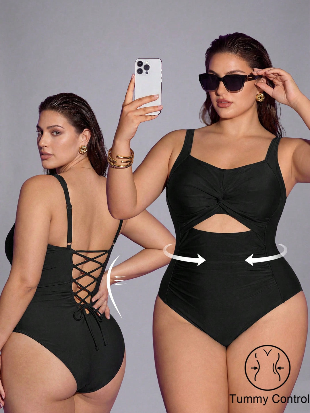 Costum de baie SHEIN, negru