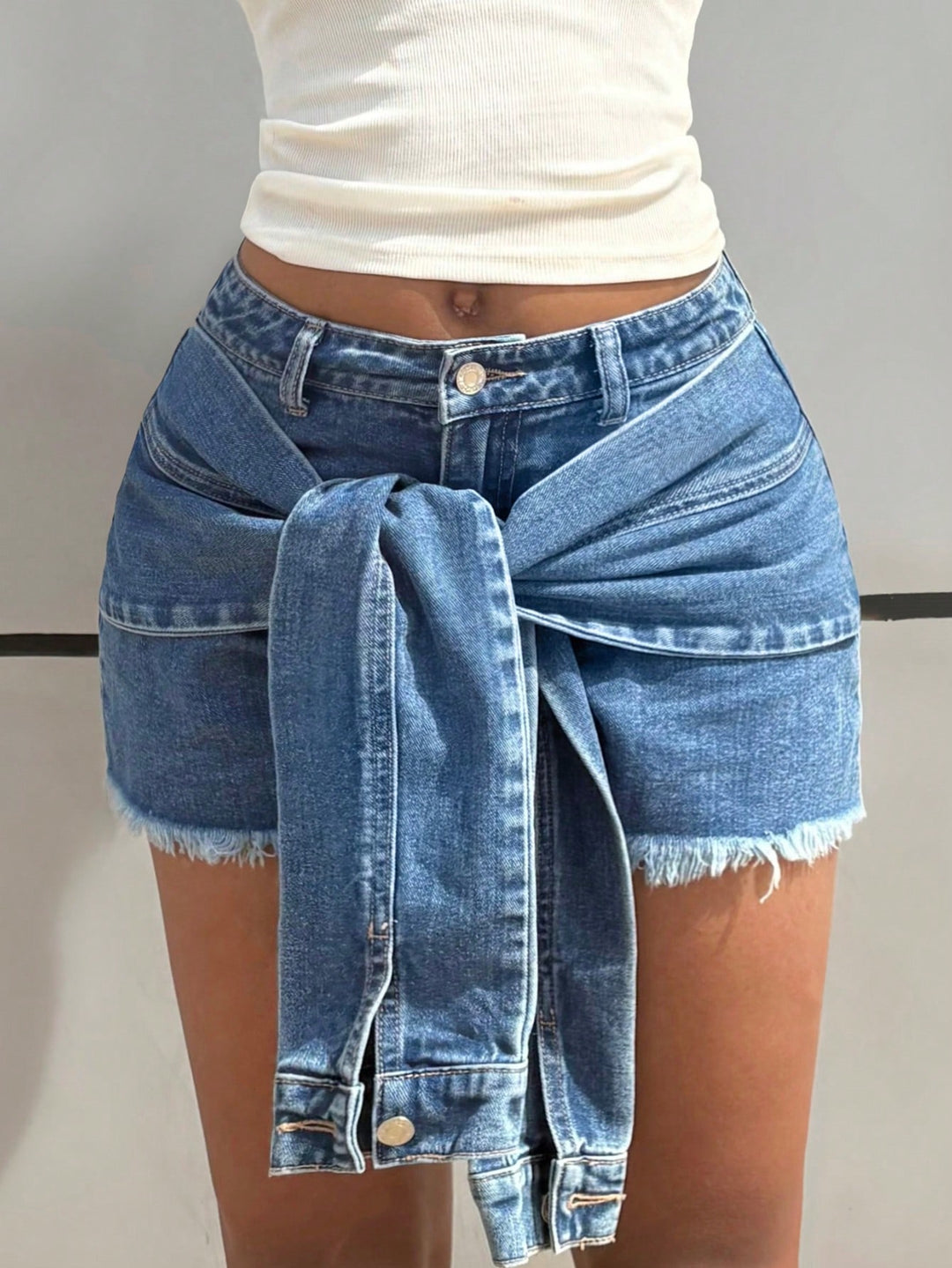 Pantaloni scurți SHEIN, albastru