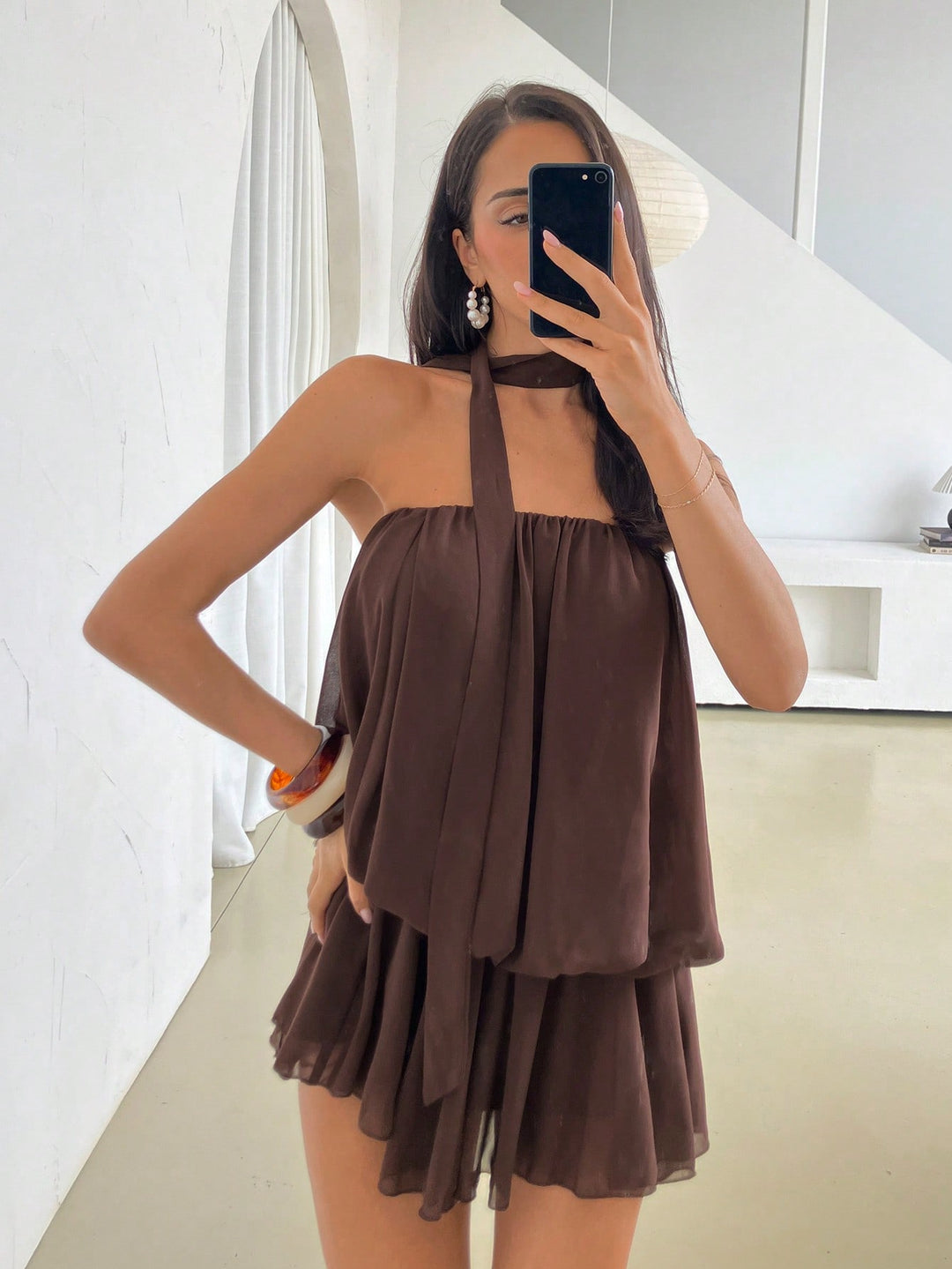 Rochie mini SHEIN, maro