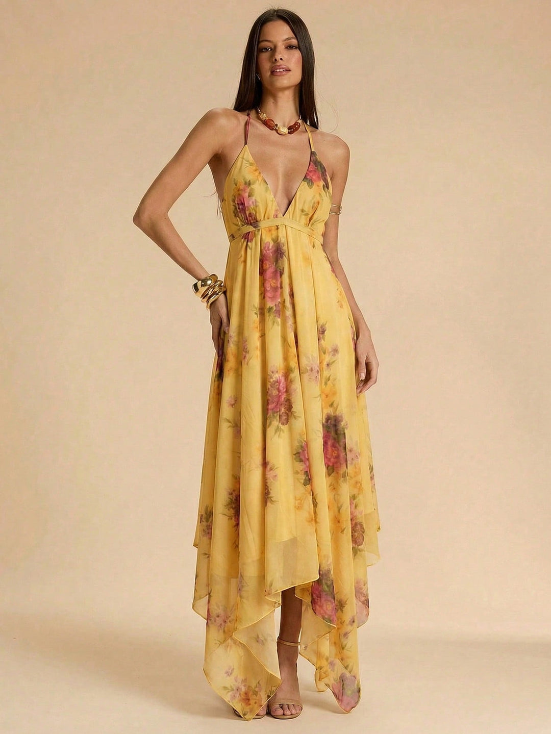 Rochie maxi SHEIN, galben