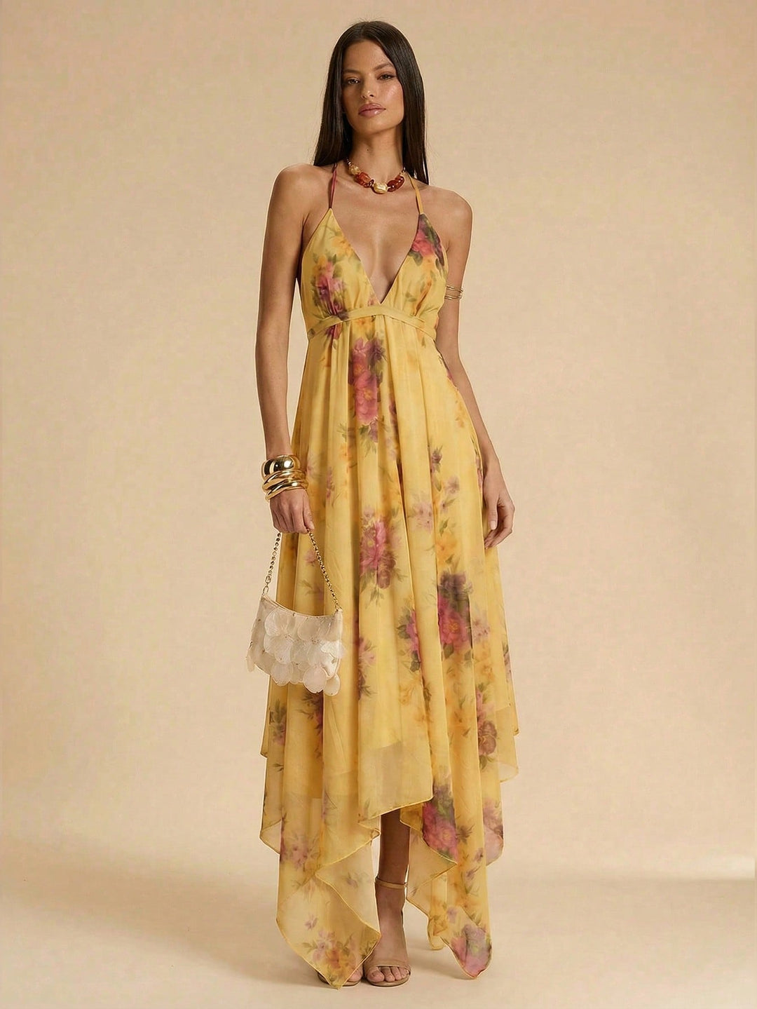 Rochie maxi SHEIN, galben