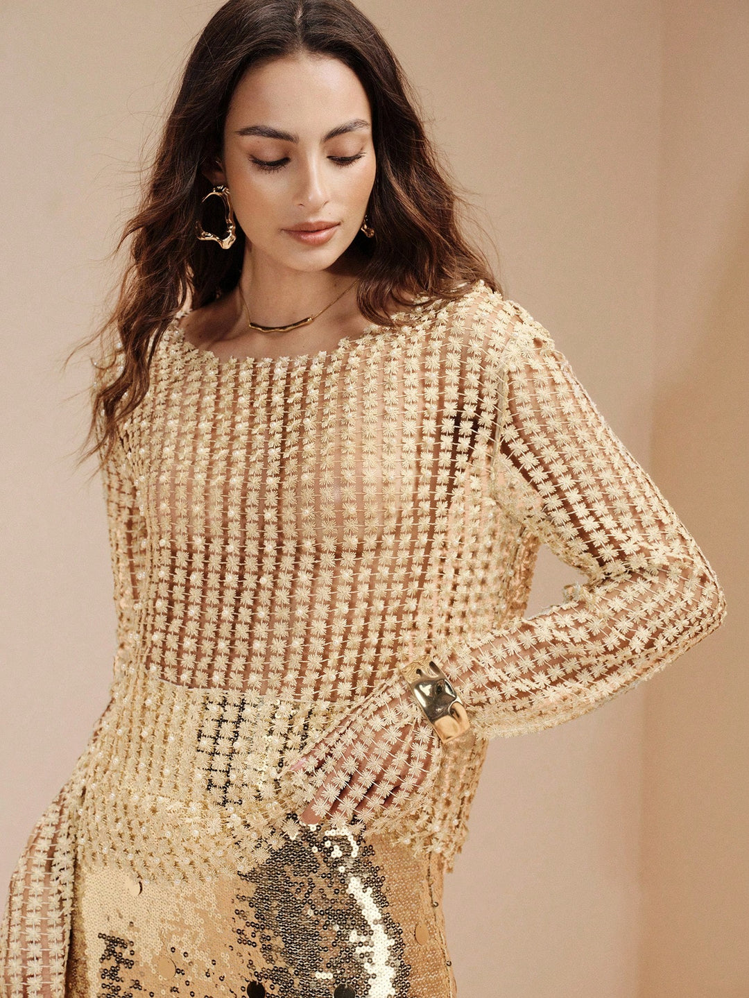 Top SHEIN, kaki
