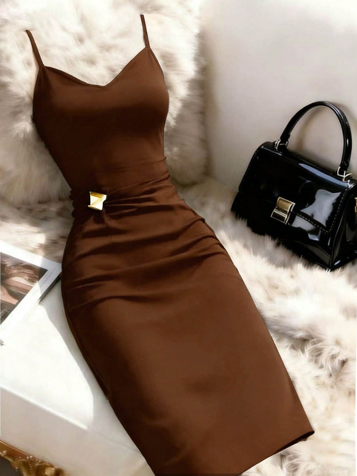 Rochie midi SHEIN, maro