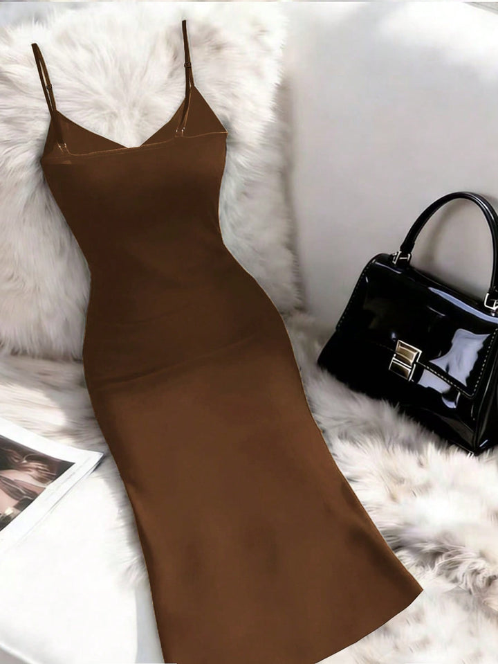 Rochie midi SHEIN, maro