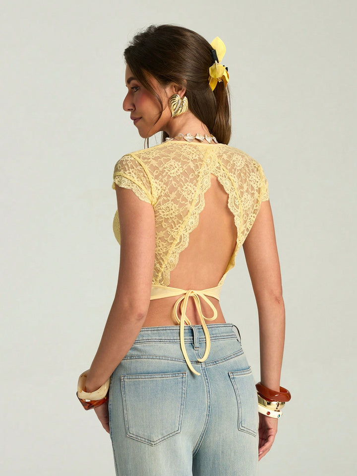 Top SHEIN, galben