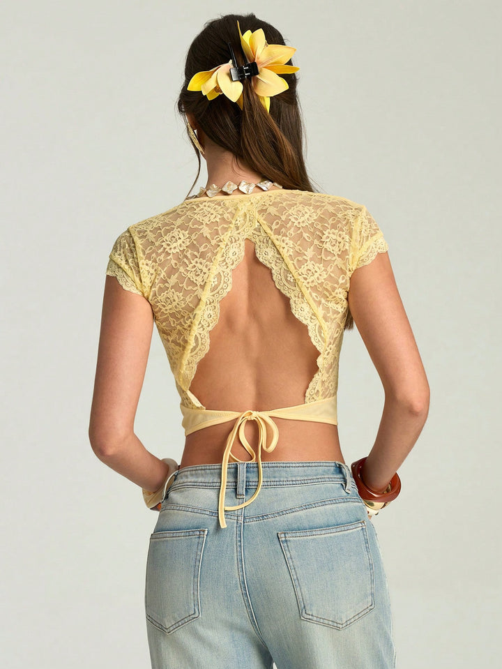 Top SHEIN, galben