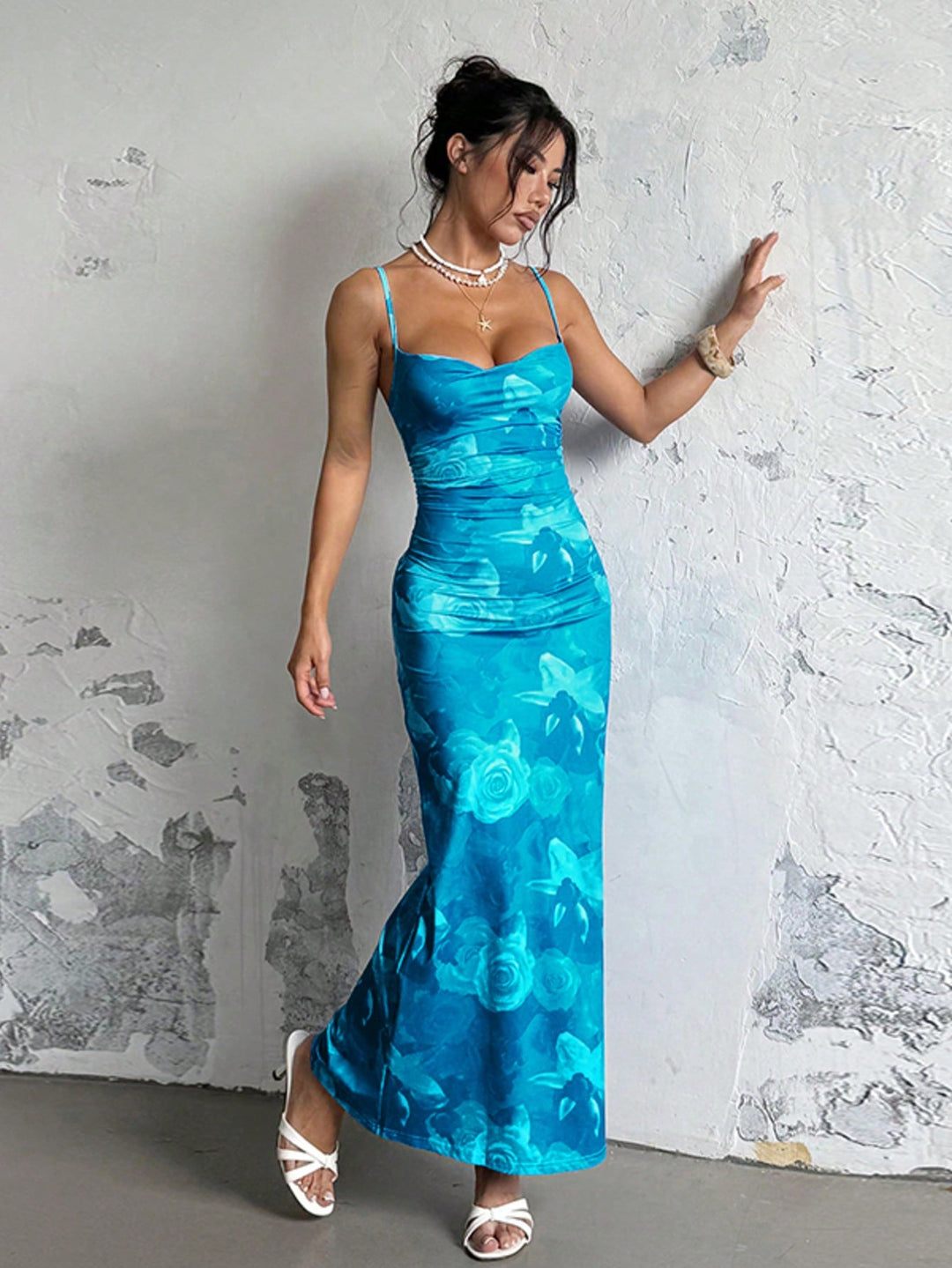 Rochie maxi SHEIN, albastru