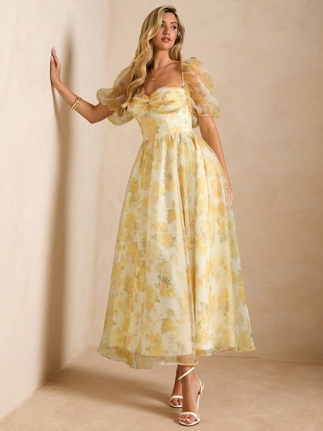 Rochie midi SHEIN, galben
