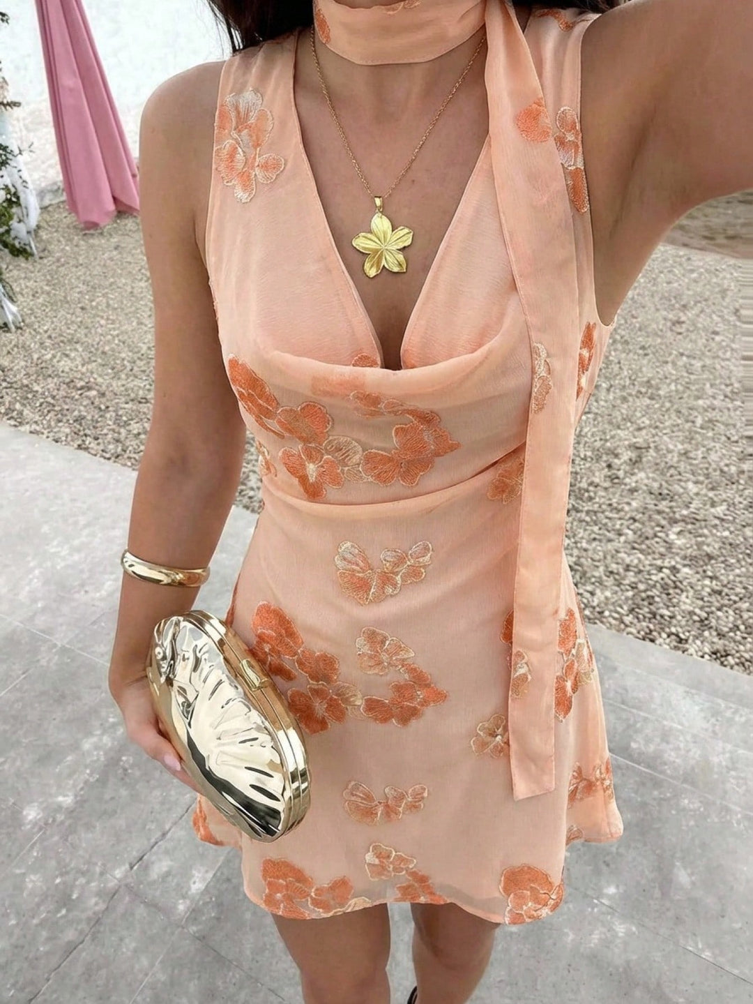 Rochie mini SHEIN, portocaliu