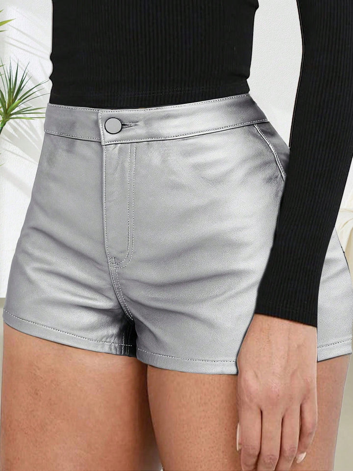 Pantaloni scurți SHEIN, argintiu