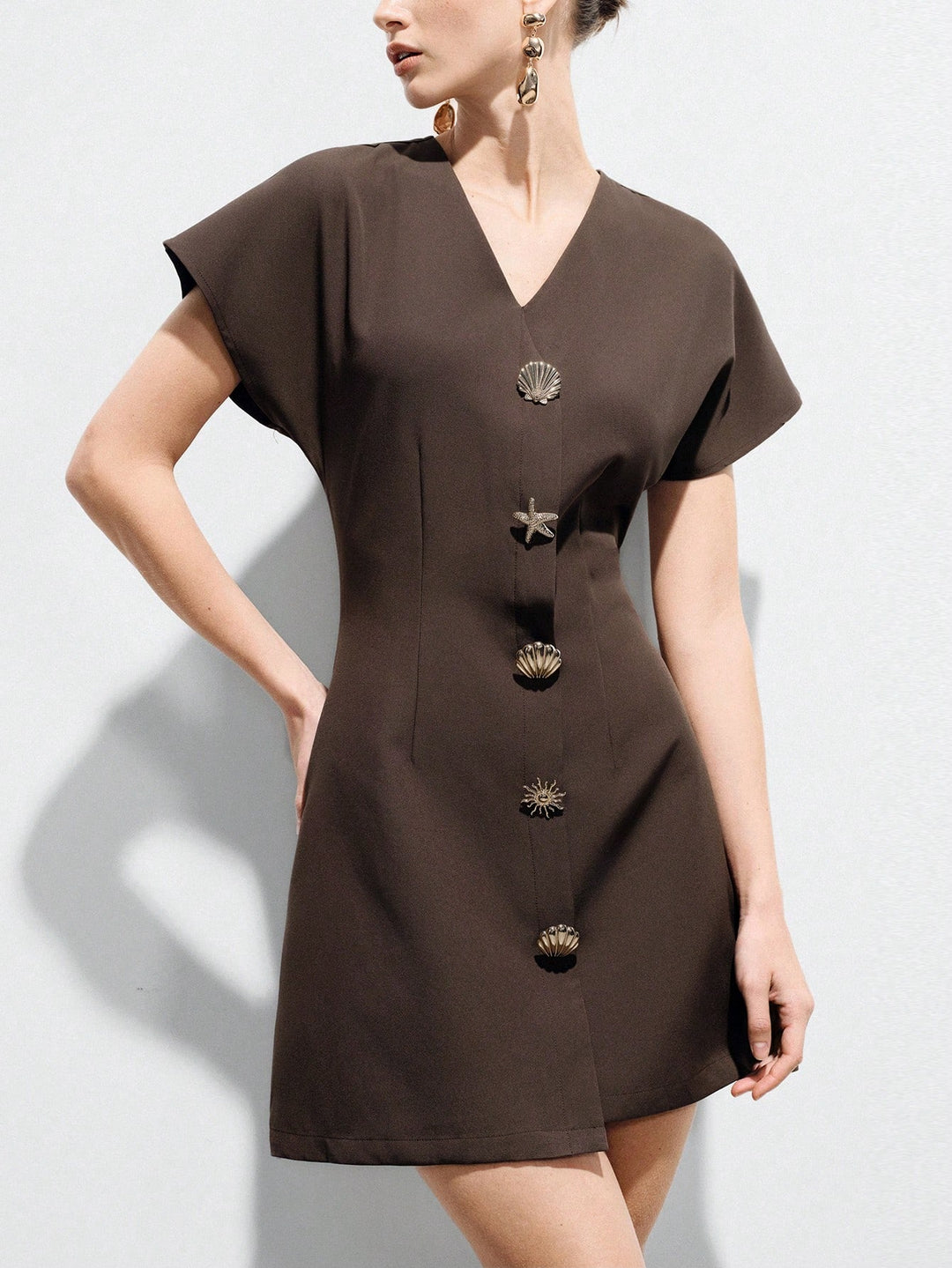 Rochie scurtă SHEIN, maro