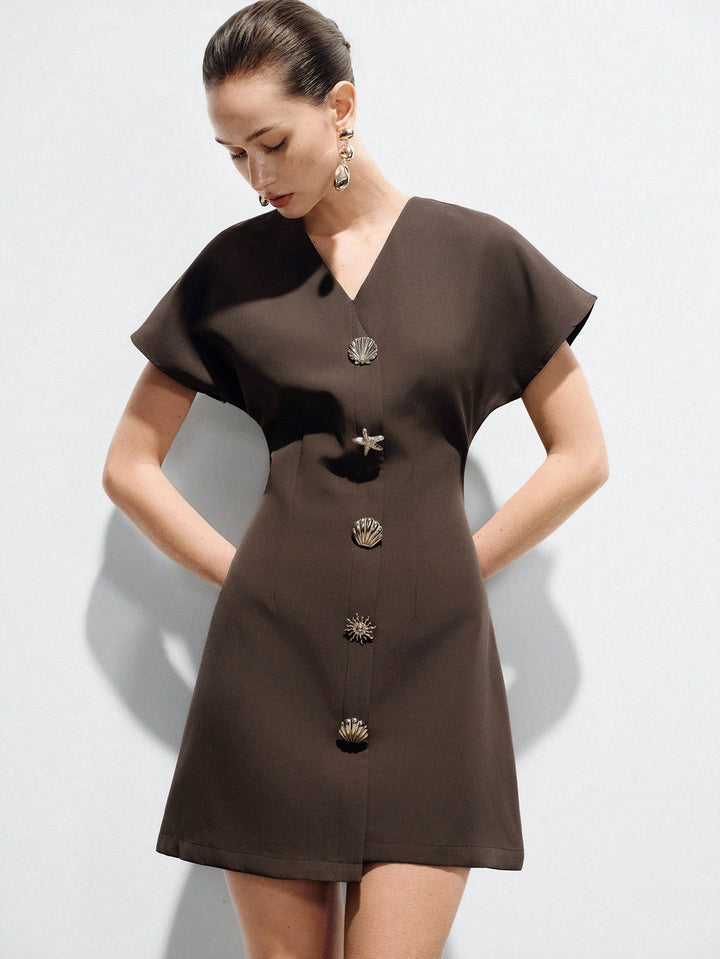 Rochie scurtă SHEIN, maro