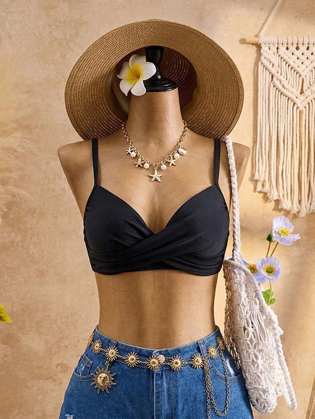 Sutien de baie SHEIN, negru