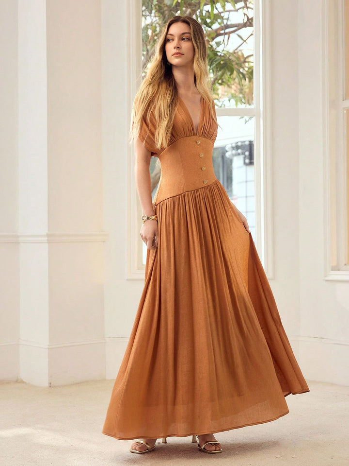 Rochie maxi SHEIN, maro