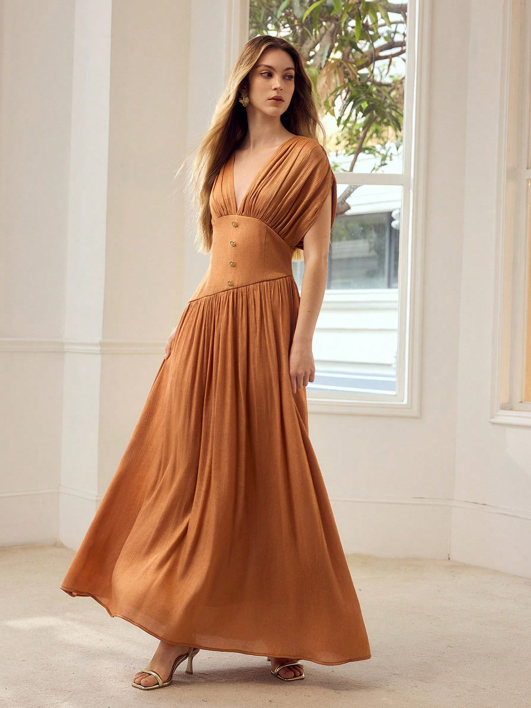 Rochie maxi SHEIN, maro