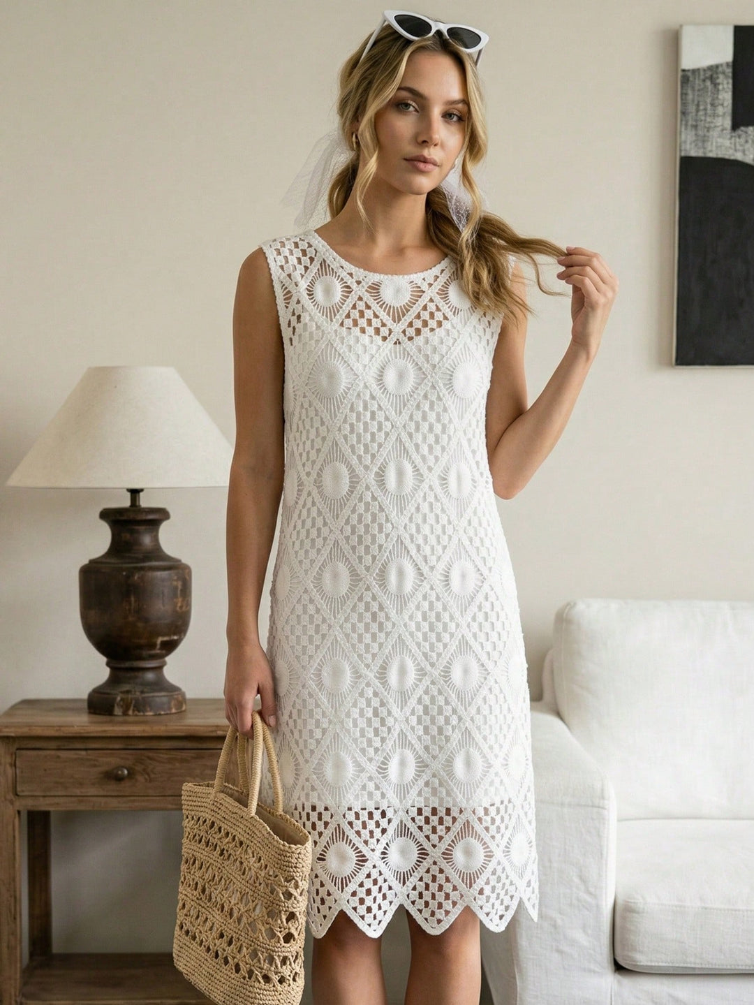 Rochie midi SHEIN, alb