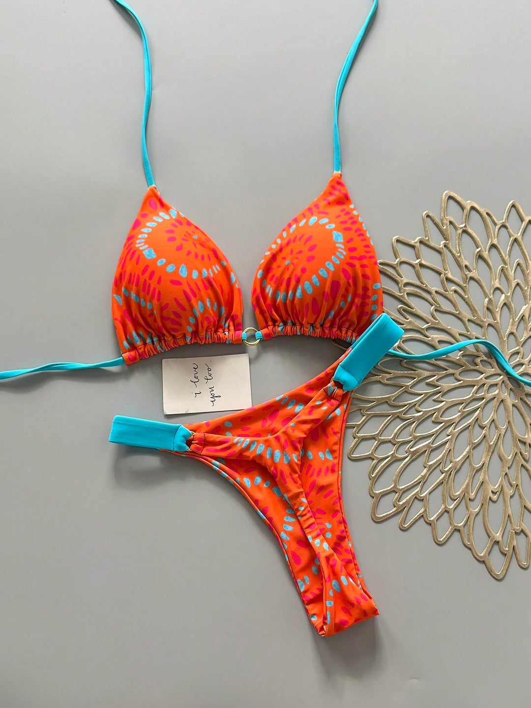 Set bikini SHEIN, portocaliu