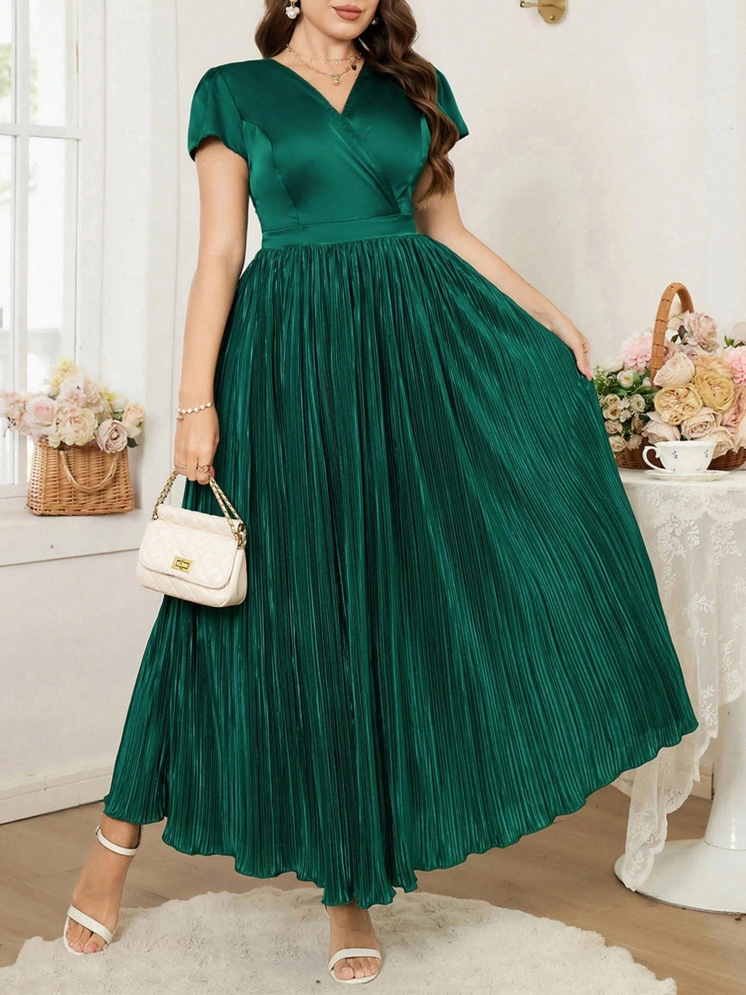Rochie maxi SHEIN, verde