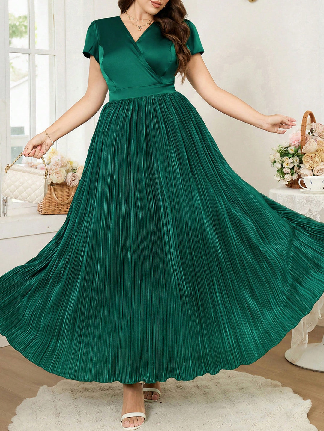 Rochie maxi SHEIN, verde