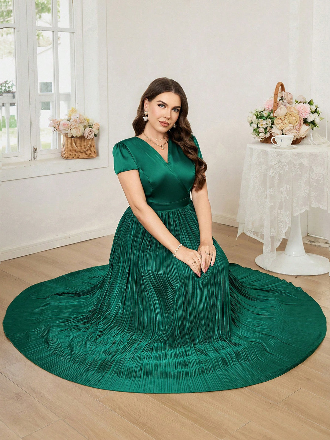 Rochie maxi SHEIN, verde