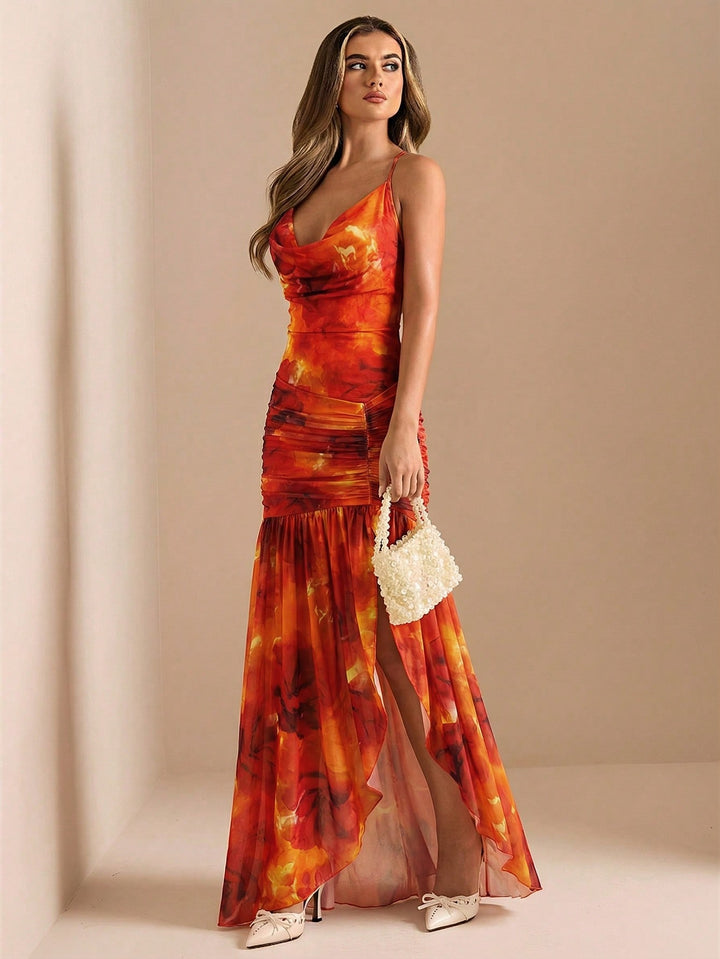 Rochie maxi SHEIN, portocaliu